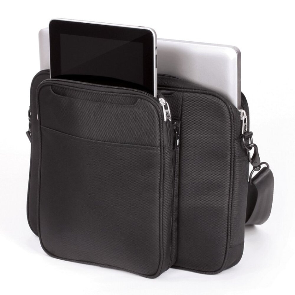 ful Joint Venture 2-in-1 MacBook Messenger Bag with Detachable iPad Case, Black